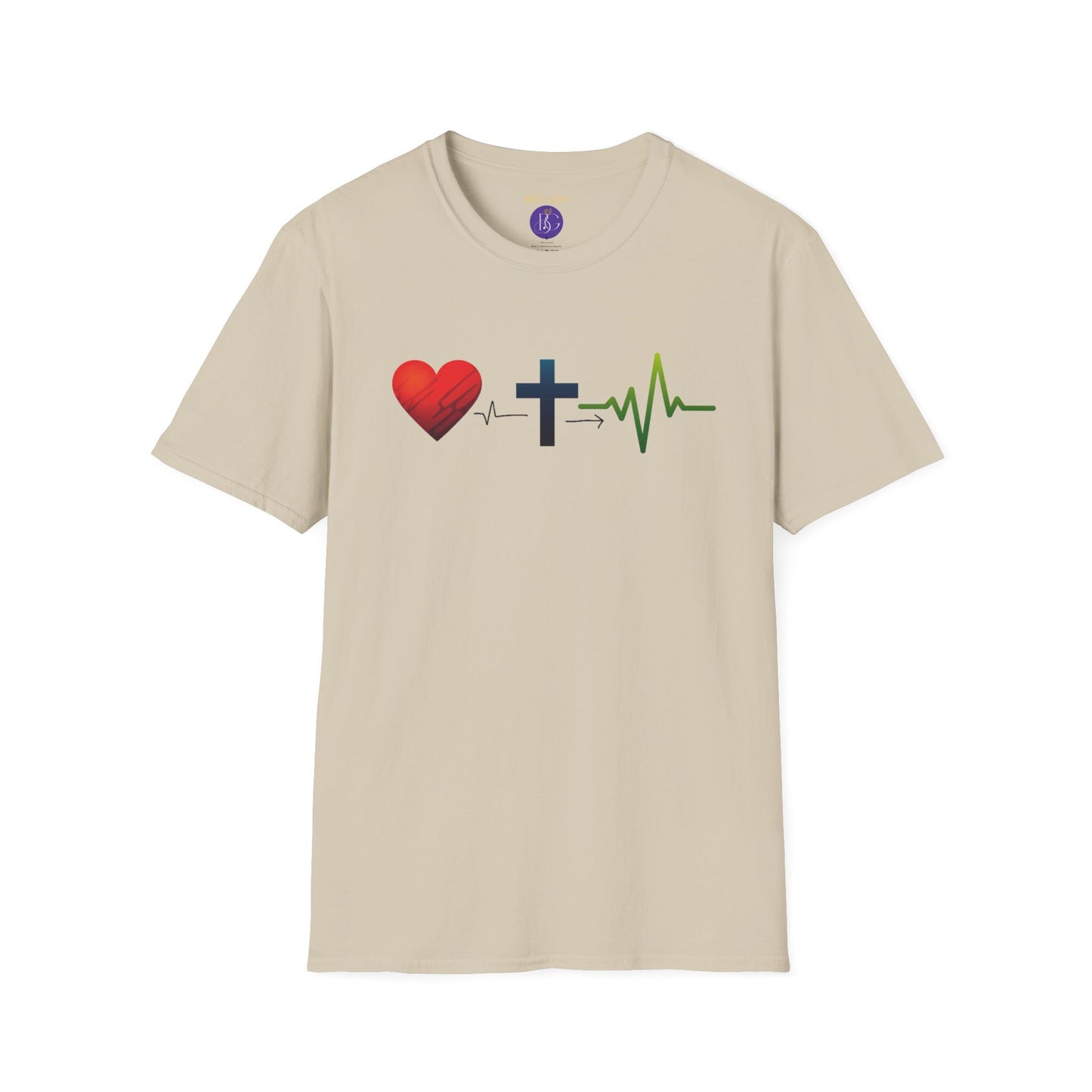 Cross Heart Life Graphic Only T-Shirt