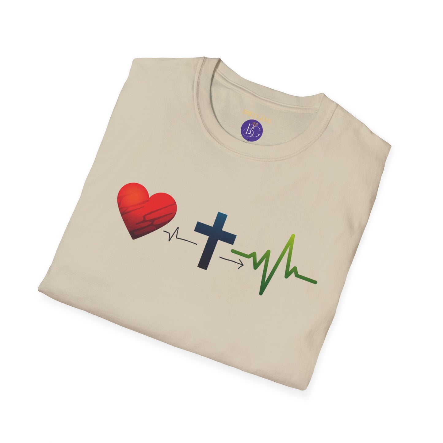Cross Heart Life Graphic Only T-Shirt