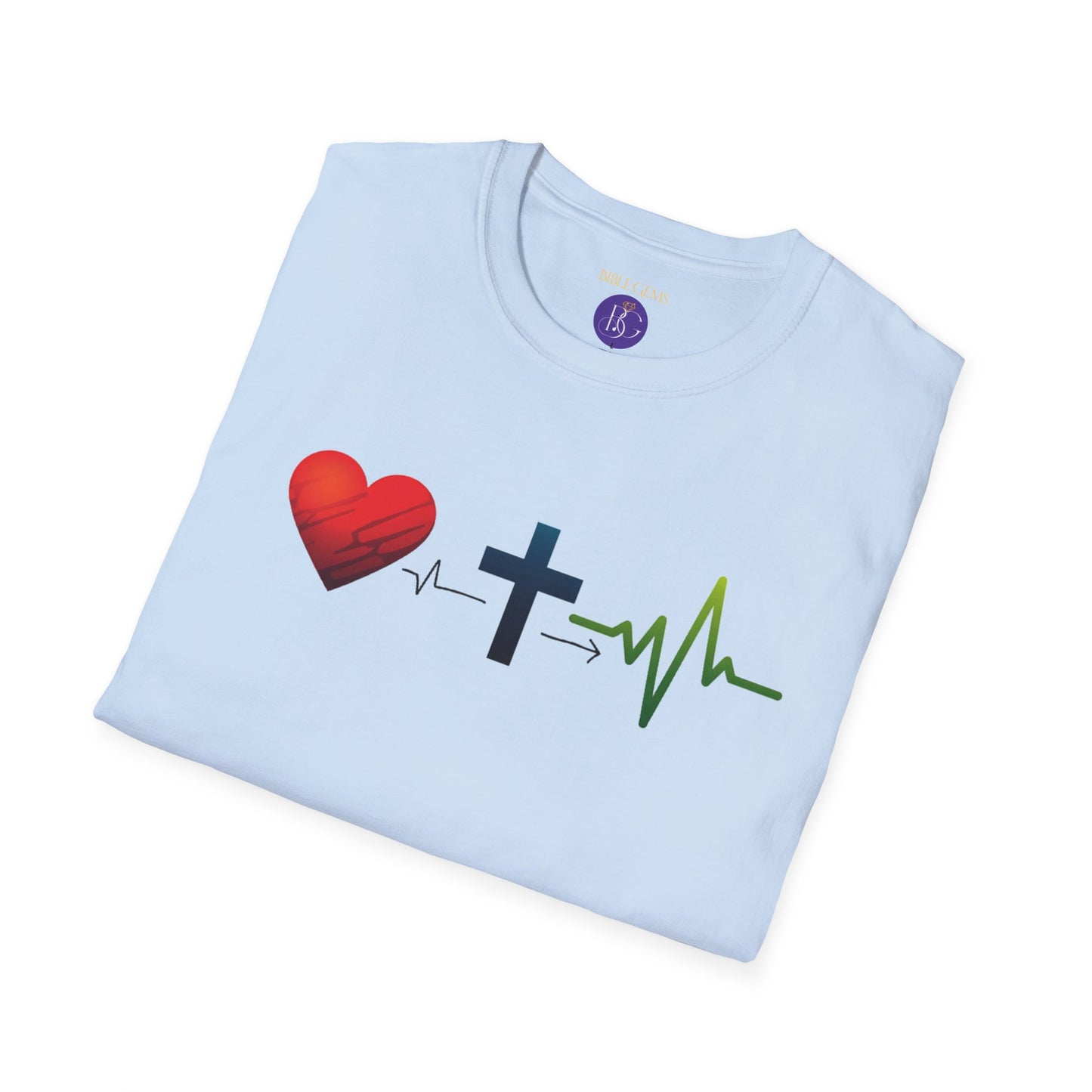 Cross Heart Life Graphic Only T-Shirt